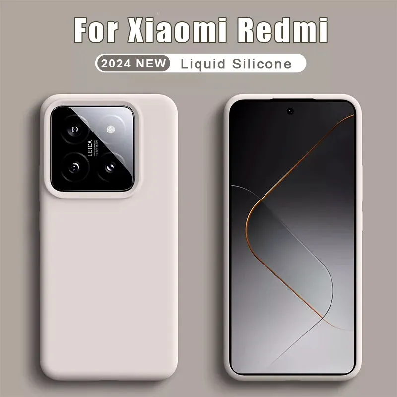 Luxury Liquid Silicone Cases For Xiaomi Mi 14 13 12 11 Ultra 13T 12T 11T Pro Lite Redmi Note 12 11 10 13 Plus 5G 13C Back Cover
