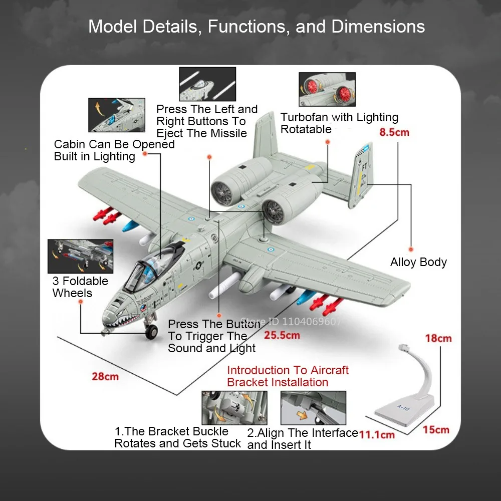 1:32 Alloy Model Fighter Jet with Sound and Light Features - Diecast Metal Aircraft with Movable Doors