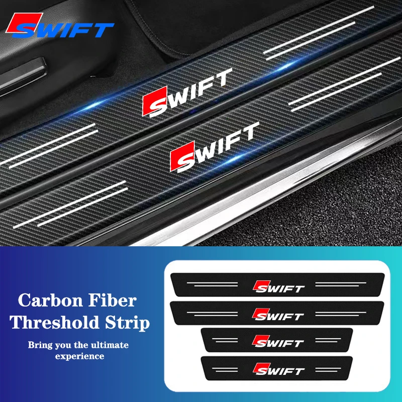 Car Threshold Stickers For Suzuki Swift Door Sill Protector Carbon