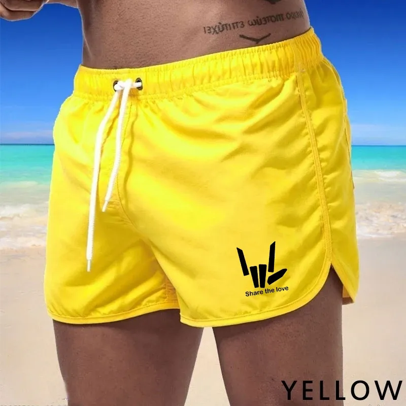 Novo verão shorts de secagem rápida roupa de banho masculina praia shorts de natação beach wear esportes