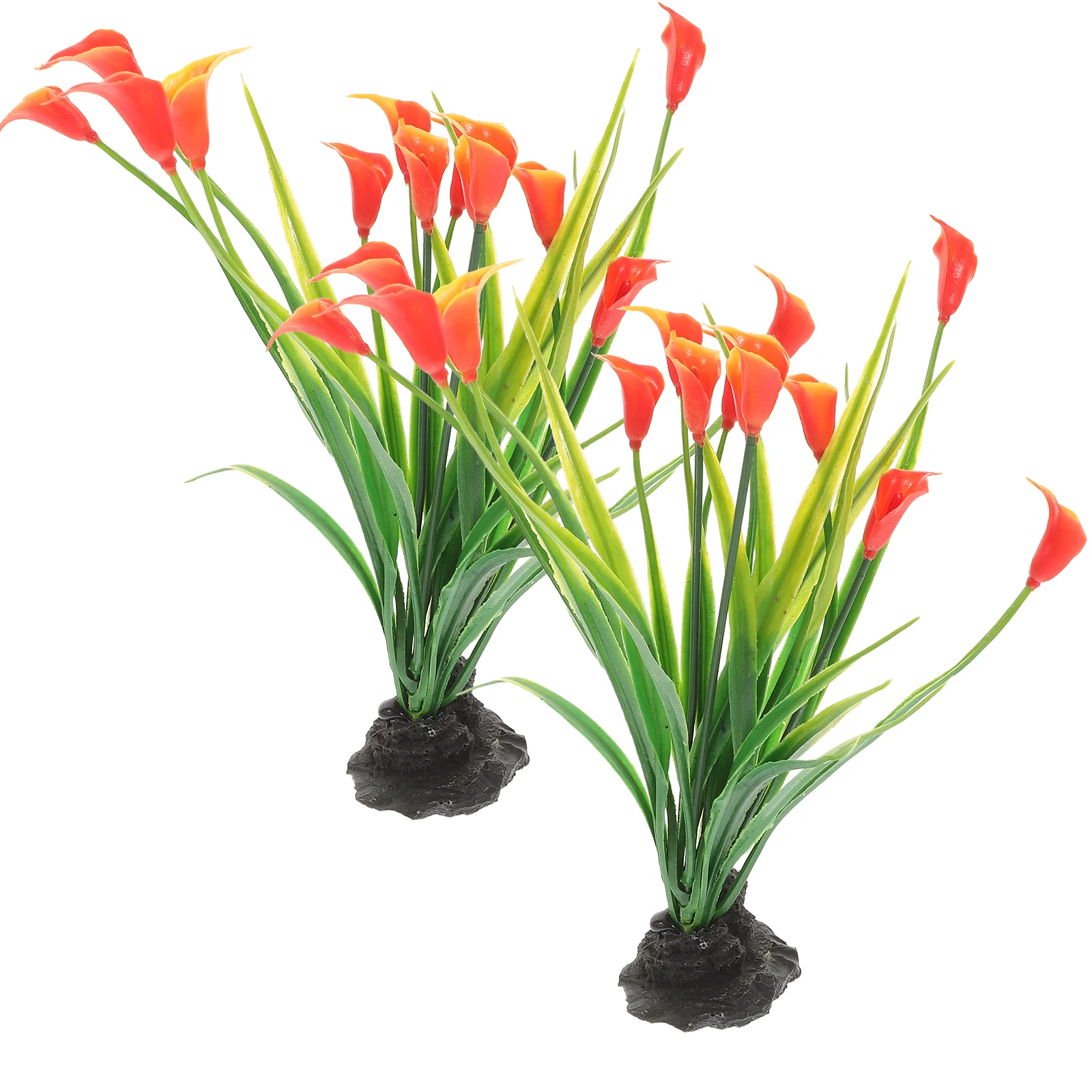 2 Pcs Realistic Fish Tank Decorations Plastic Delicate Plants Aquarium Household Supplies Fake Grass Pet Products