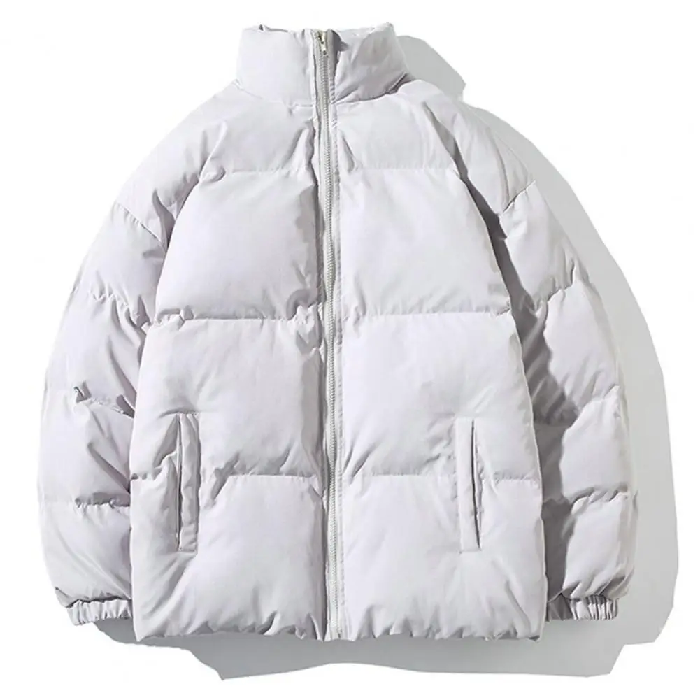 

Мужская зимняя куртка, теплая зимняя куртка, уличная одежда, зимнее пальто, Мужская однотонная стеганая куртка с воротником-стойкой и длинными рукавами для A