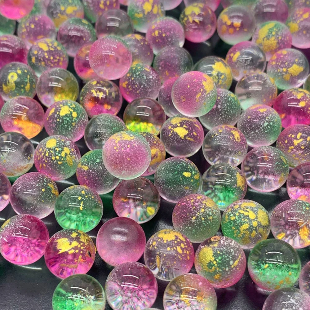 5-50Pcs Dia10mm 형광 크리스탈 공 빛나는 유리 공 물고기 탱크 홈 인테리어 DIY 어린이 장난감 수족관 장식품