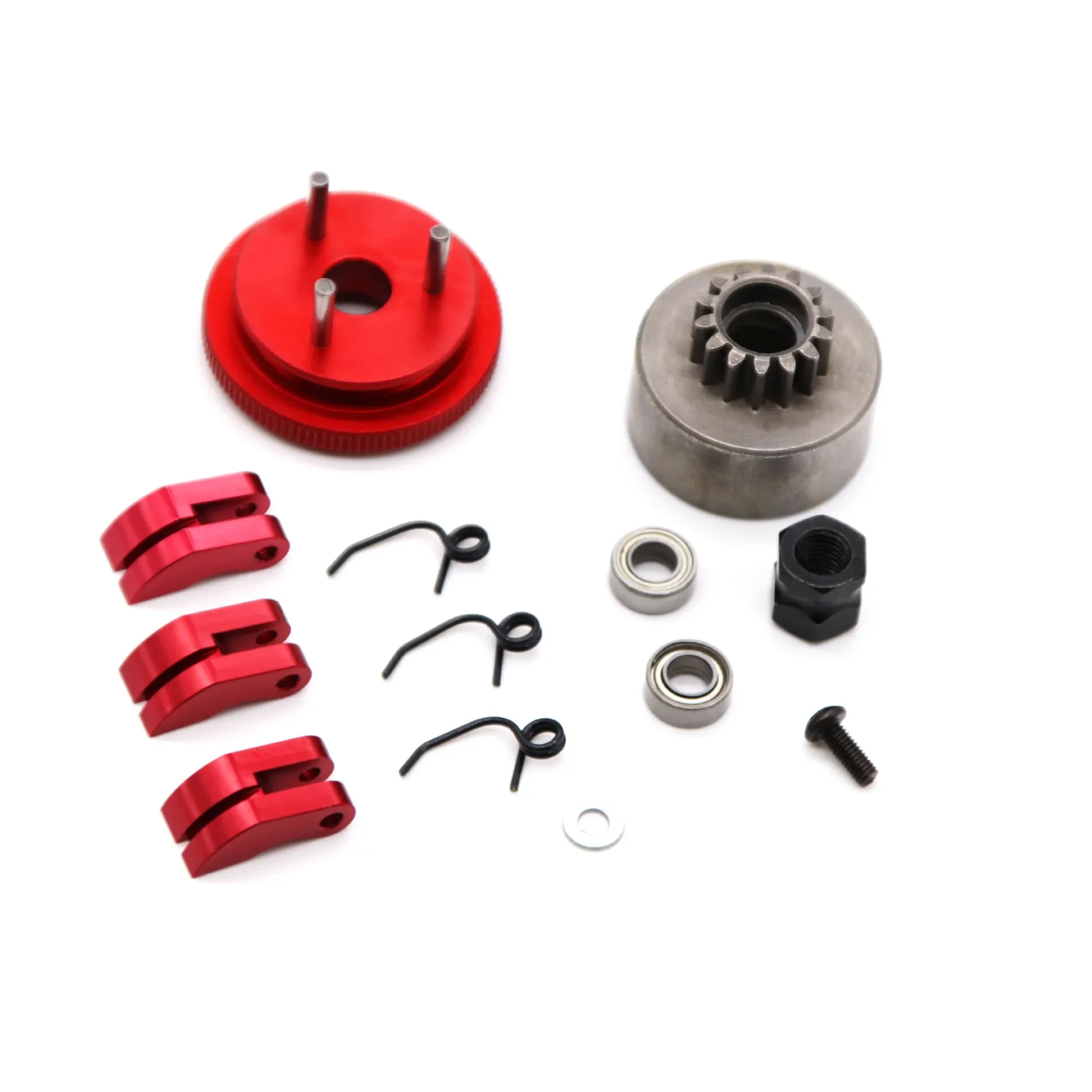 

14T Gear Flywheel Assembly 1/8 RC Car Bearing Clutch Bell Shoes Nut Springs Parts Accessories