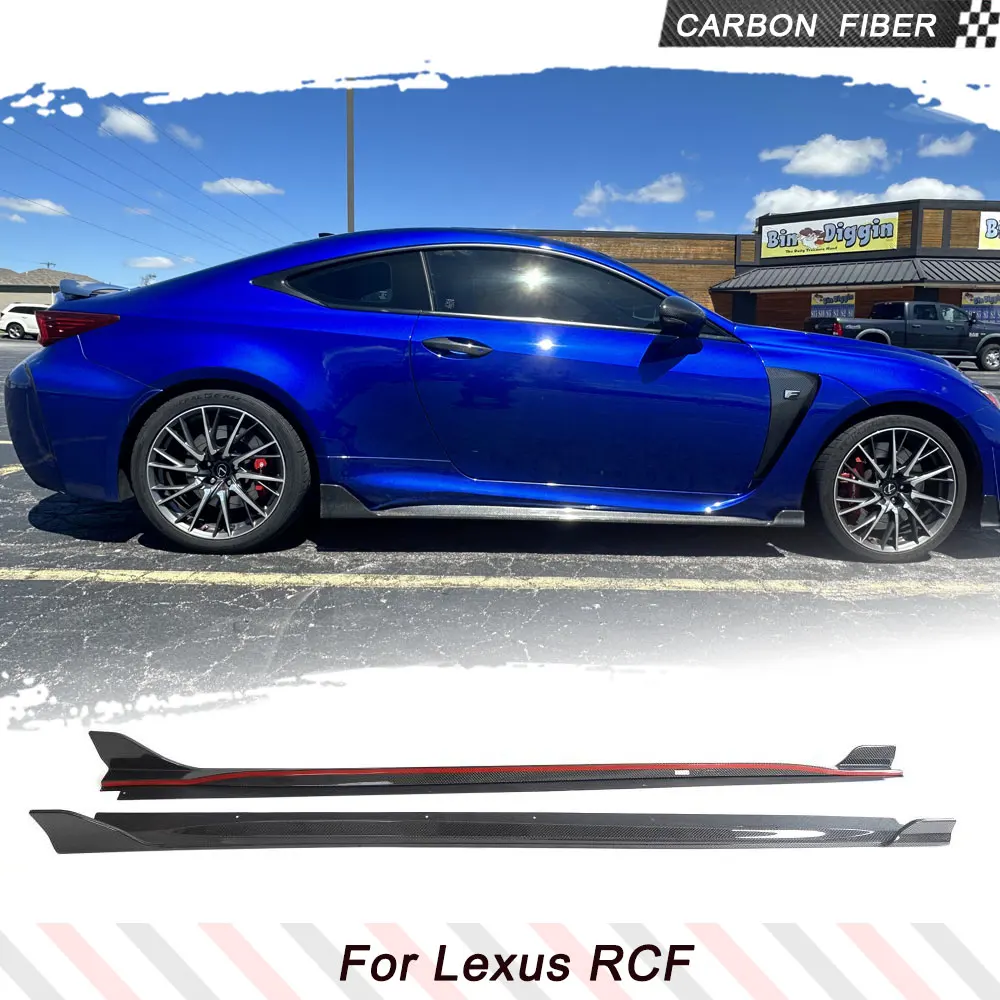 

Боковые юбки автомобиля из углеродного волокна, удлинительная губа фартука для Lexus RCF RC F 2015-2019, нижняя крышка двери, дрифт, аэродинамические комплекты кузова автомобиля