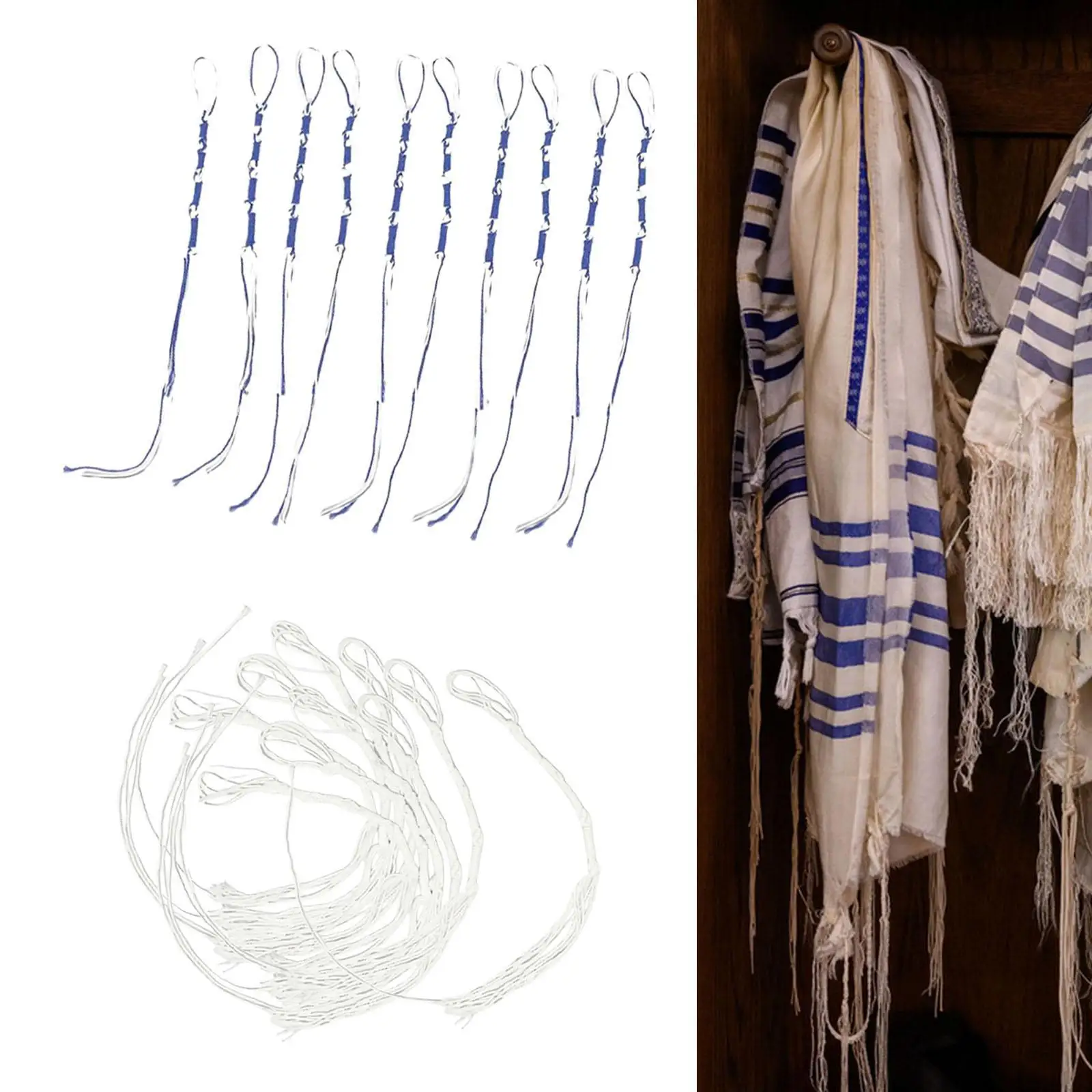 면 소재 유대교 티스티츠 태슬 세트, 청바지, 티셔츠, 가방, 기도 숄 장