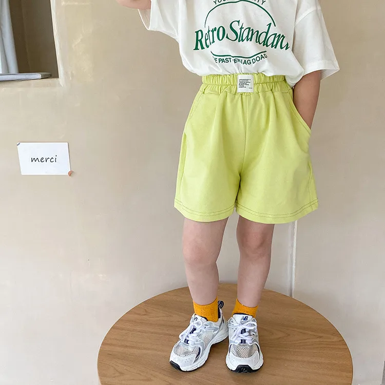 Summer Solid Color Toddler Girl Loose Shorts For Girls Cotton Children Sports Shorts Baby Short Pants Kids Clothing 1-10 Years