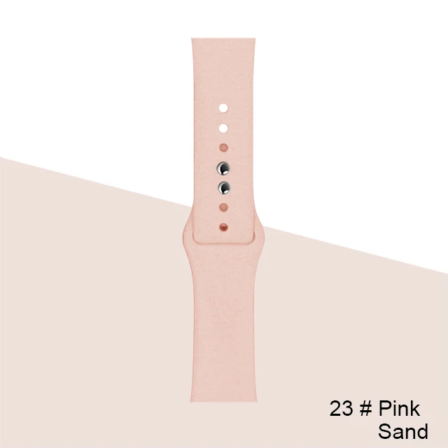 Silicone Strap For Apple Watch band 45mm 41mm 44mm 40mm 38mm 42mm Watchband Bracelet Correa For Iwatch Series 6 Se 5 4 3 7 Pink-Sand-23