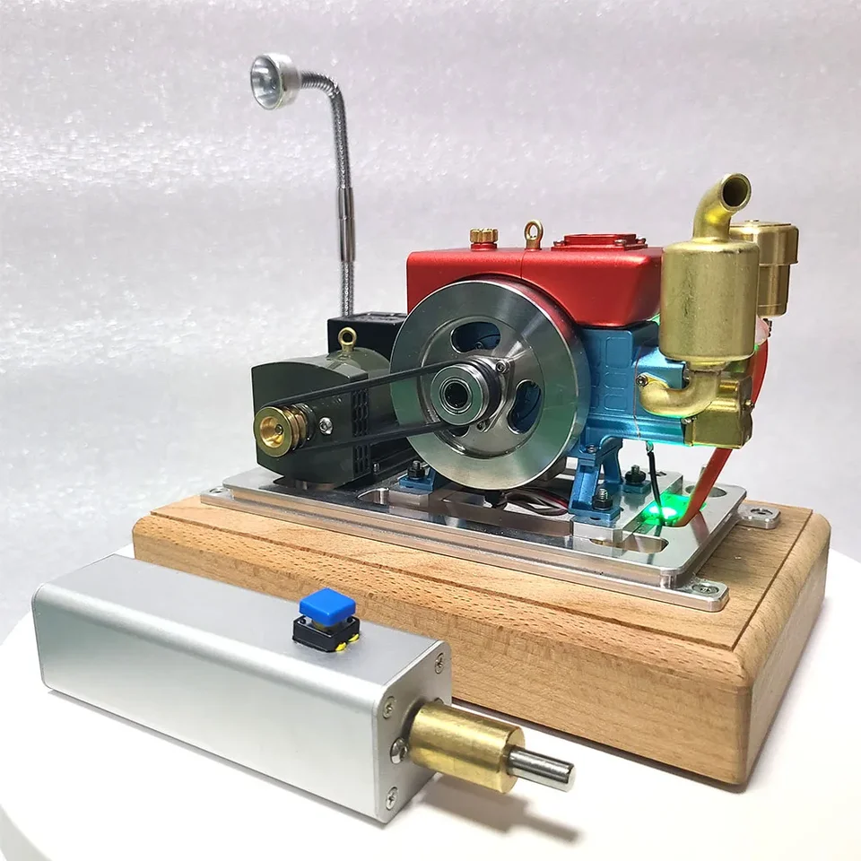Working Mini Single-Cylinder Engine Model - 4-Stroke Gasoline Engine Kit For Adults