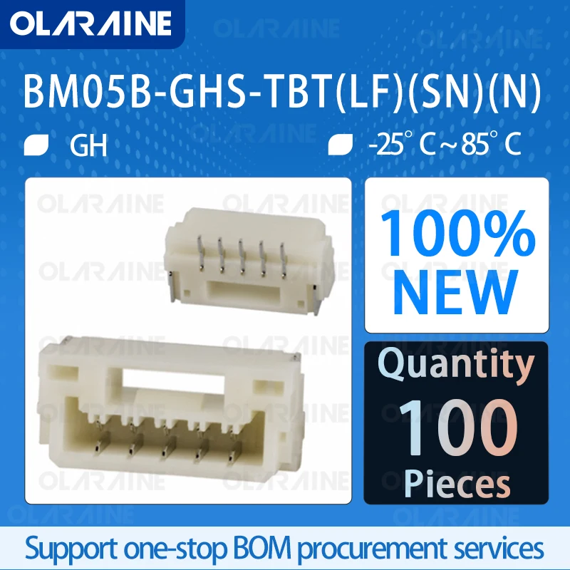 

100Pcs BM05B-GHS-TBT(LF)(SN)(N) Category: Connectors, Interconnects Rectangular connectors Headers, male pins 1A 50V