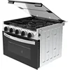 RV 3-Burner Drop-In Gas Range 17"Black with Stainless Steel Accents Dual LED Knobs Easy-Clean Oven Propane-Powered CSA Certified 4