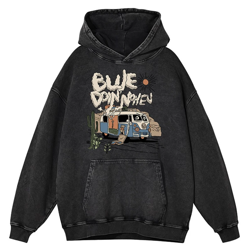 thumbnail image 1 of Sudadera con capucha estilo hip hop para hombre, ropa retro desgastada, con lavado desgastado, 100 % algodón, de gran tamaño y gruesa., 1 of 5