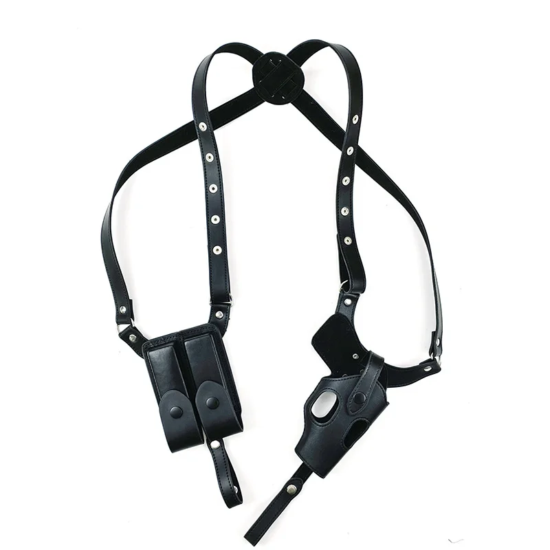 Tactical Stealth Pistol Holster Double Magazine Hidden Gun Pouches Shooting Accessories Shoulder Underarm Concealed Gun Holster 5