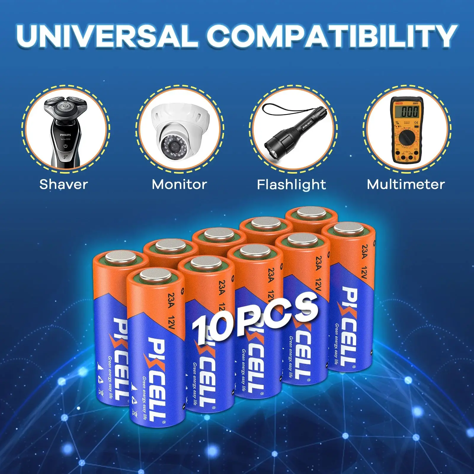 PKCELL 80PCS 12V Alkaline Battery Ultra 23A Batteries Long Lasting 12 Volt A23 Battery for Doorbells and Power Remote 6