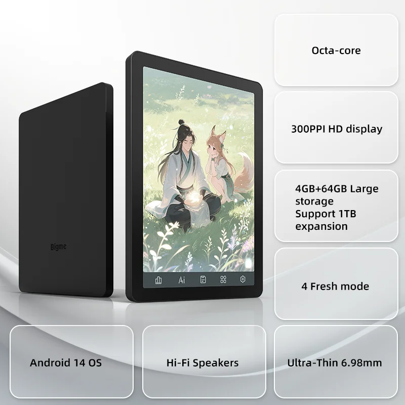 Bigme ereader B6 6'' e-ink ebook reader, Android 14 with Google