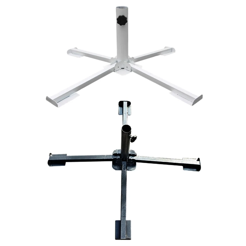 Beach Umbrella Plug Base Parasol Base Stand Cross Outdoor Umbrella Base Sunshade Anchor Metal Adjustable Foldable for 3.2 to 3.8cm Diameter Umbrellas Beach Stand