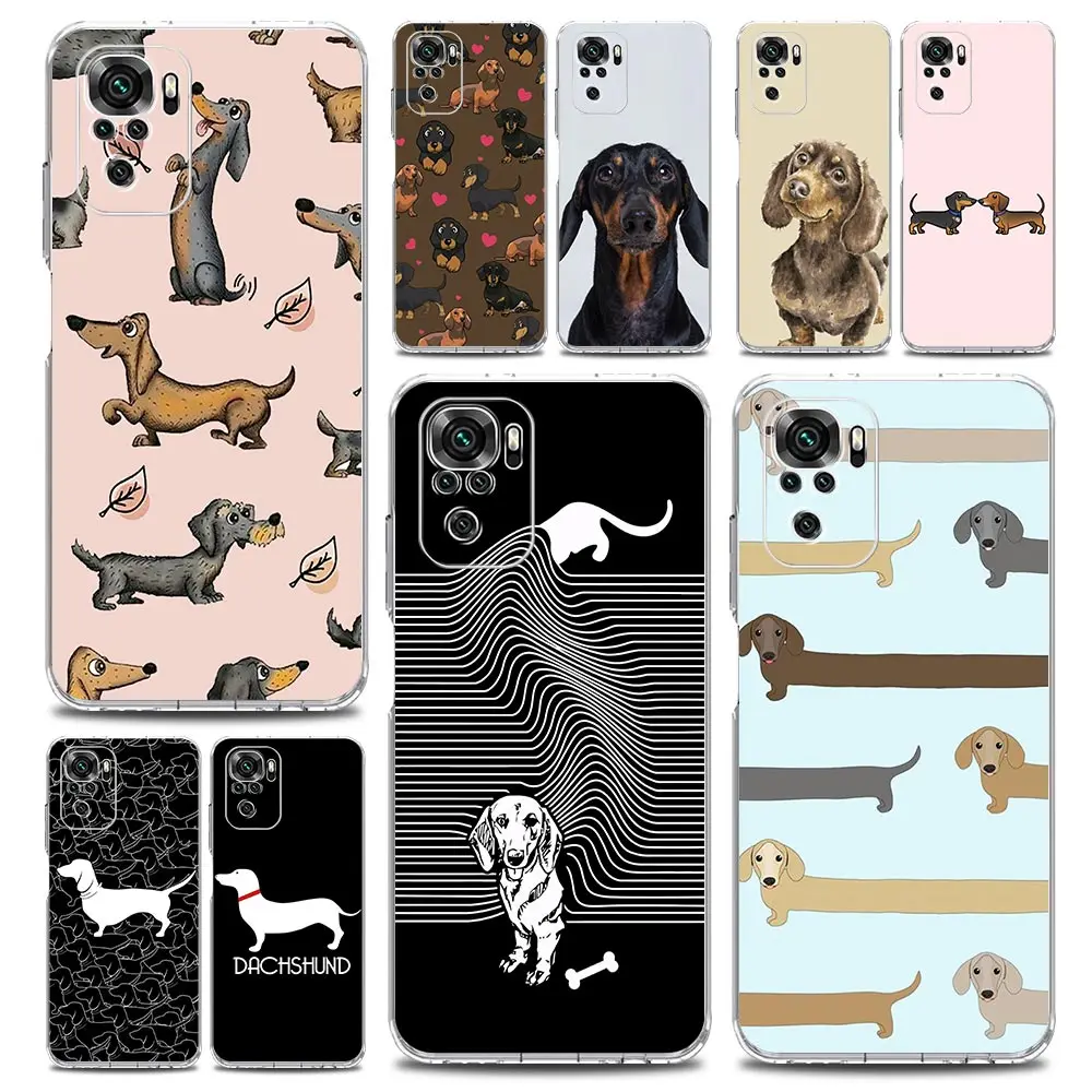 Clear Dachshund Sausage Dog Design Phone Case Cover