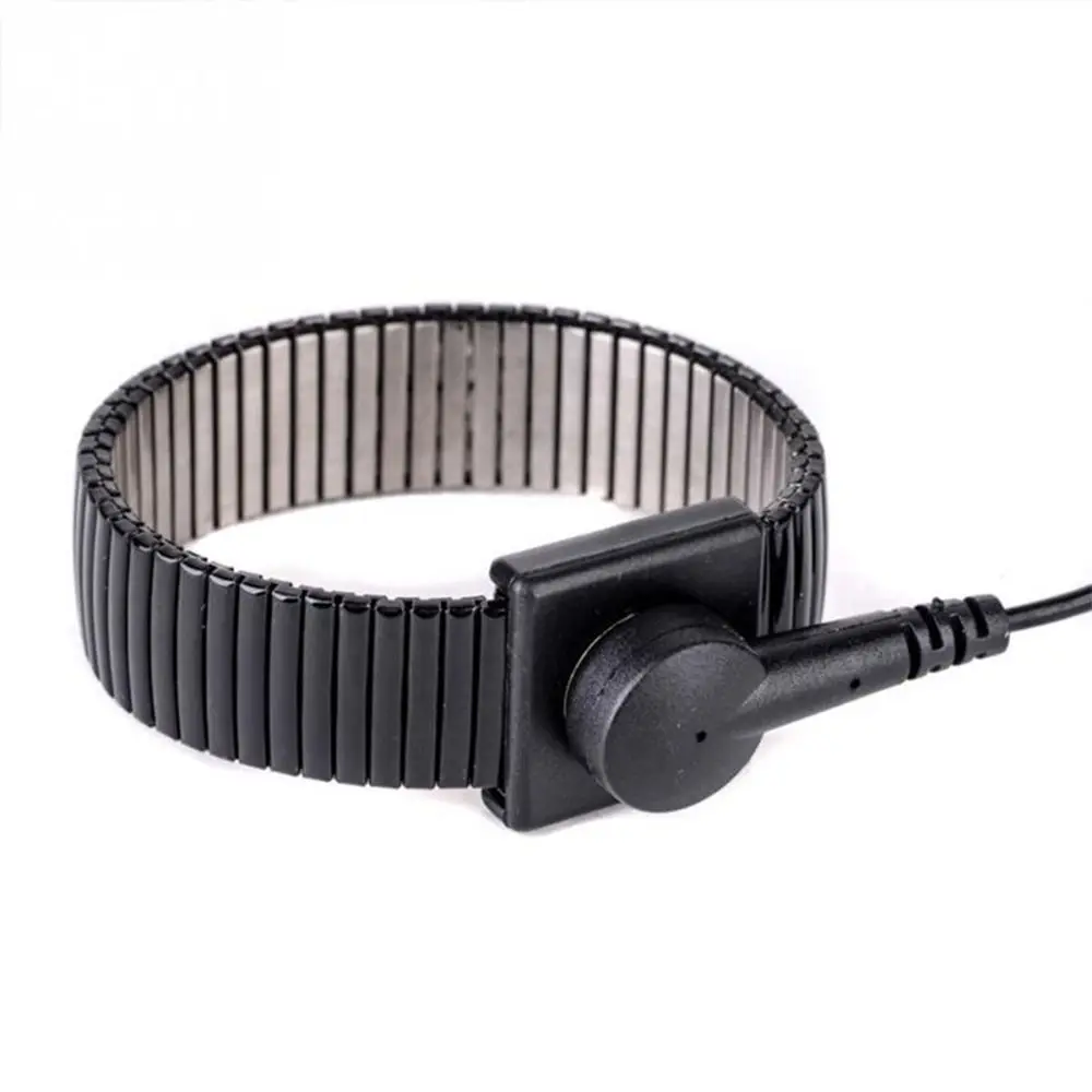 Pulsera de descarga de electricidad de toma de tierra ajustable, correa de muñeca antiestática, banda ESD