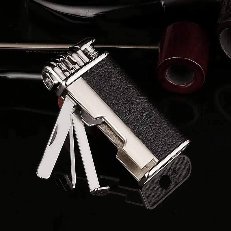 Butane Jet Lighter with Pipe Tool Pipe Rod Lighter Multifunction Gas Lighter Free Fire Compact Cigarette Accessories Cigar Man 2