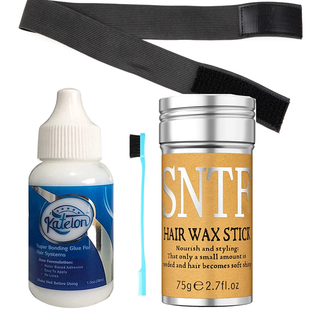 Hair wax stick 1 Set Wig Installation Kit 1Bottle Wig Adhesive Lace Glue 1Unit Band Edge Control 1 Hair Wax Stick with Hair Brush