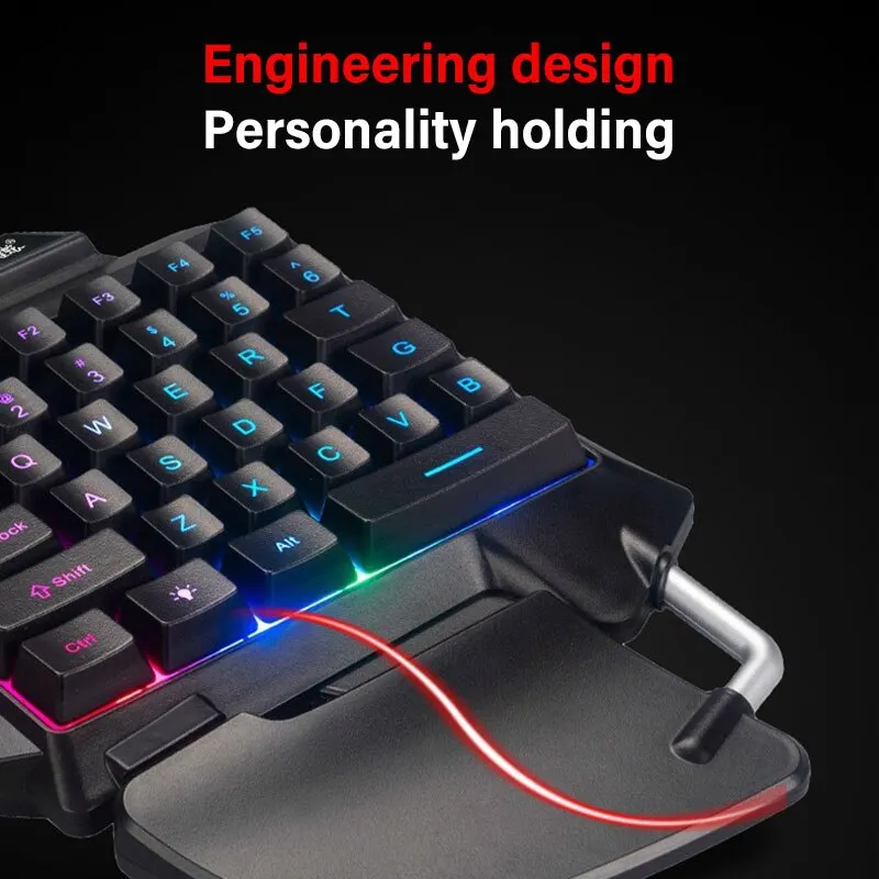 한 손으로 치킨 게임 기계식 키보드, USB 유선 게임, 휴대용 인체 공학적 LED 백라이트, 미니 PC 키보드, PS4 Xbox용