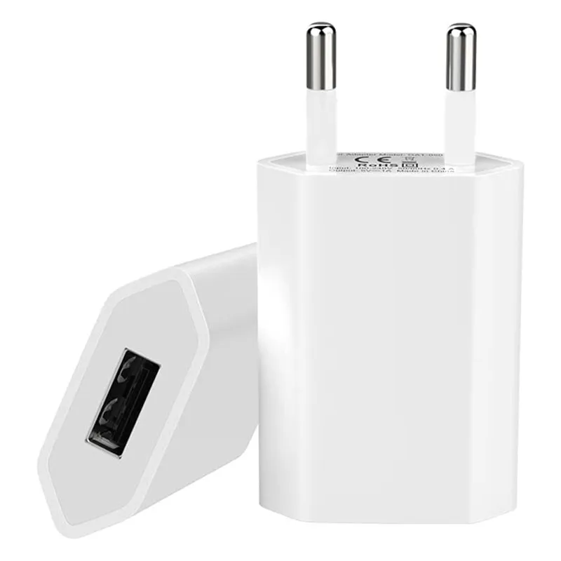 5Pcs/lot USB Charging EU Wall Charger for Apple iPhone 7 8 6 6S Plus X XR XS 11 12 13 Pro Max 5 5S SE 2020 USB Plug Adapter — view 4