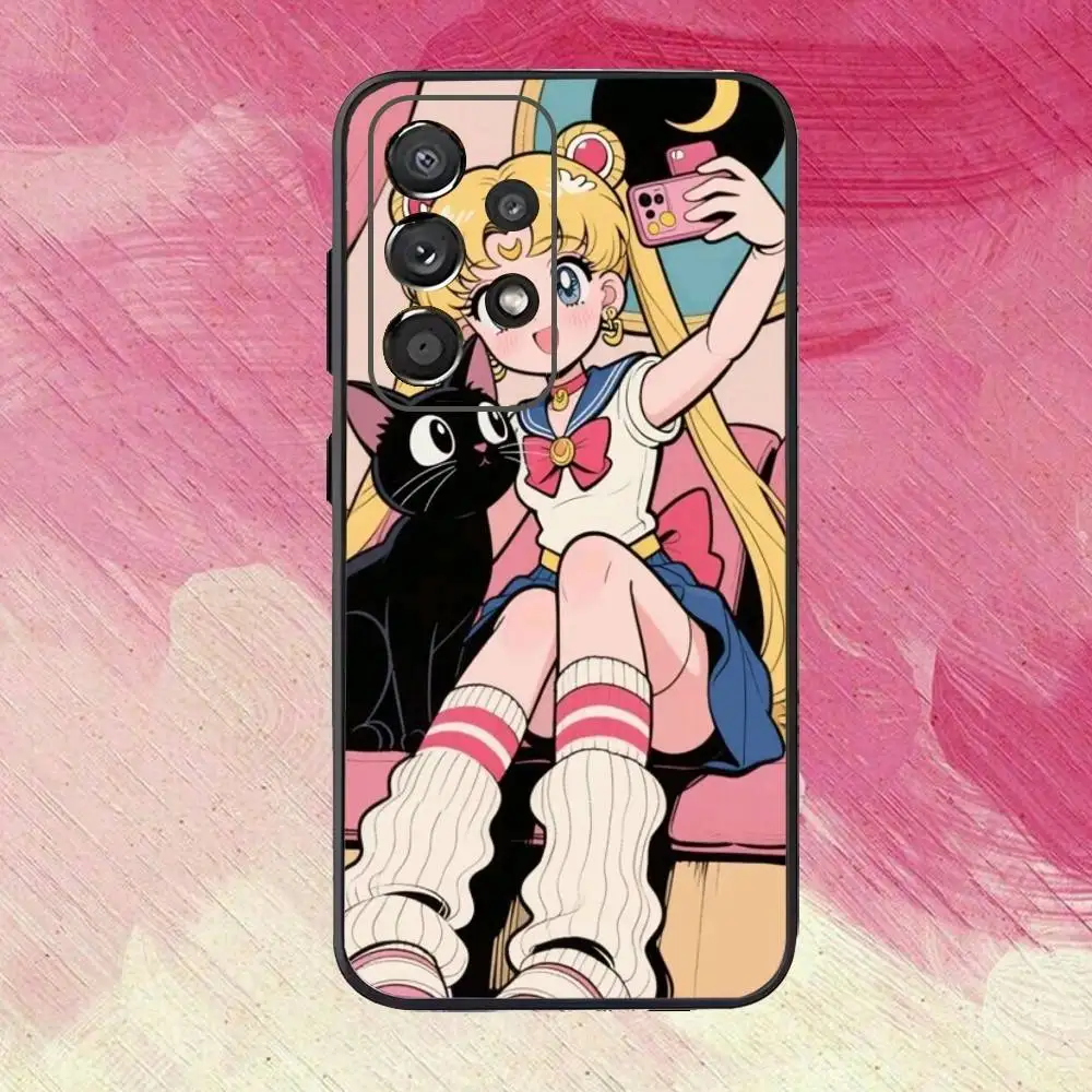 Enchanting Sailor Moon Cartoon Phone Case - Black Cover