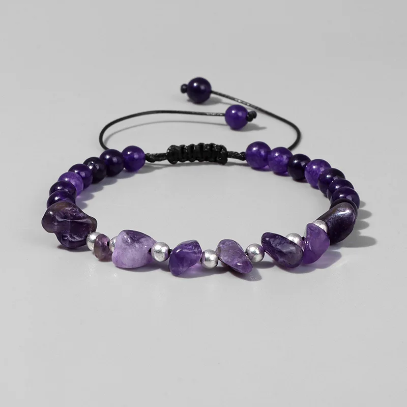 Natürliche Stein Amethysten Perle Armbänder Für Frauen Männer Geflochtene Armband Lapis Lazuli Meditation Schmuck Dainty Geschenk Dropshipping