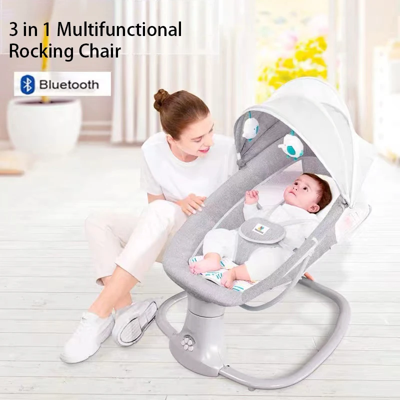 3in1 Baby Electric Rocking Chair Newborns Sleeping Cradle Bed comfort  reclining 