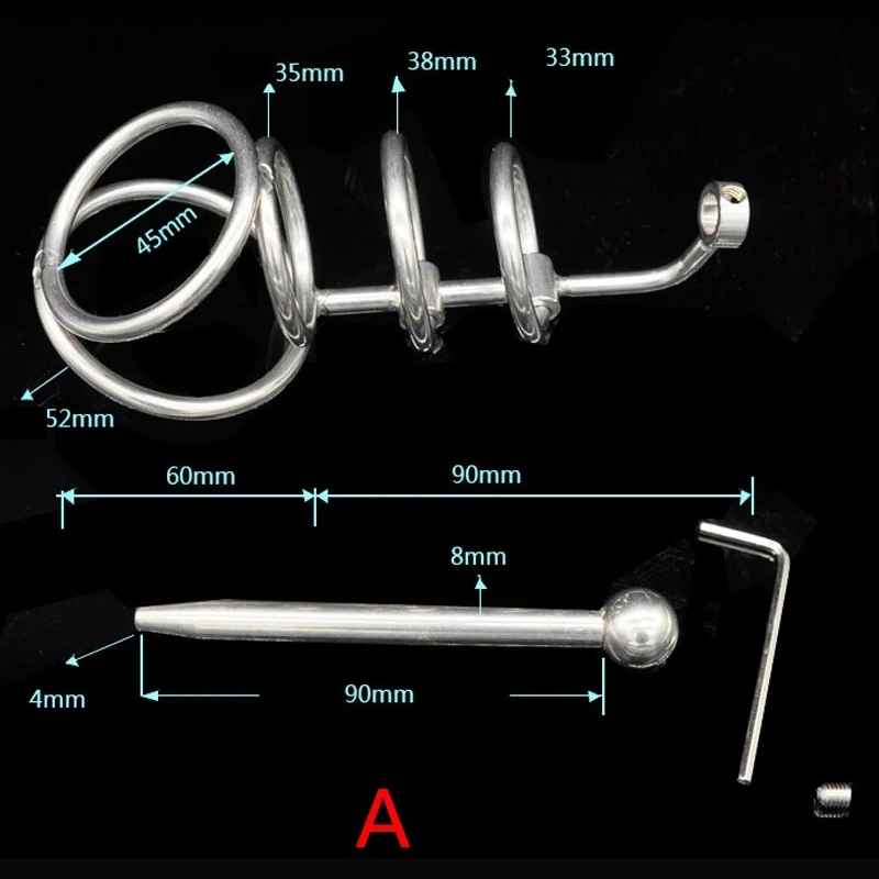 Scrotum Bondage Cock Rings Stainless Steel Chastity Urethral Plug Penis Insert Toy Urethral Sound Dilator Sex Toys For Men