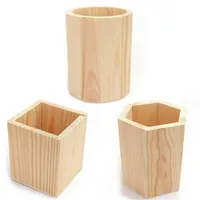 Wooden stationery storage box for pens, pencil cases, office pen holders, makeup brush containers, stationery supplies, 1