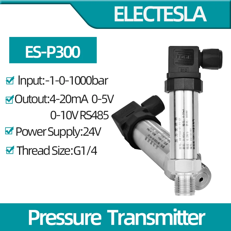 Pressure Transmitter 4-20mA 5V 10V Output Water Oil Gas Pressure Measurment-1-0-1000bar Transducer Sensor