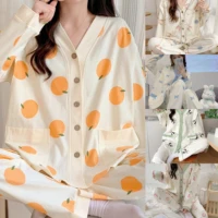 Nursing Clothes 2 Pieces Pajamas Maternity Clothes Home Clothes Spring And Autumn Confinement Clothes Summer Nursing Pajamas 1