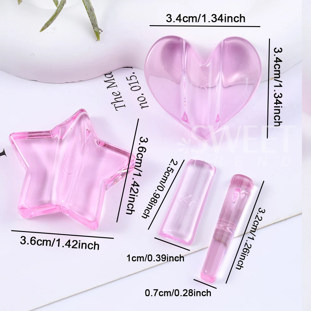 핑크 네일아트 엠보싱 몰드 도구 세트, 속이 빈 슬라이스 프레임 벤드 커브 도구, 아크릴 라디안 스틱 네일 장식, 매니큐어 도구