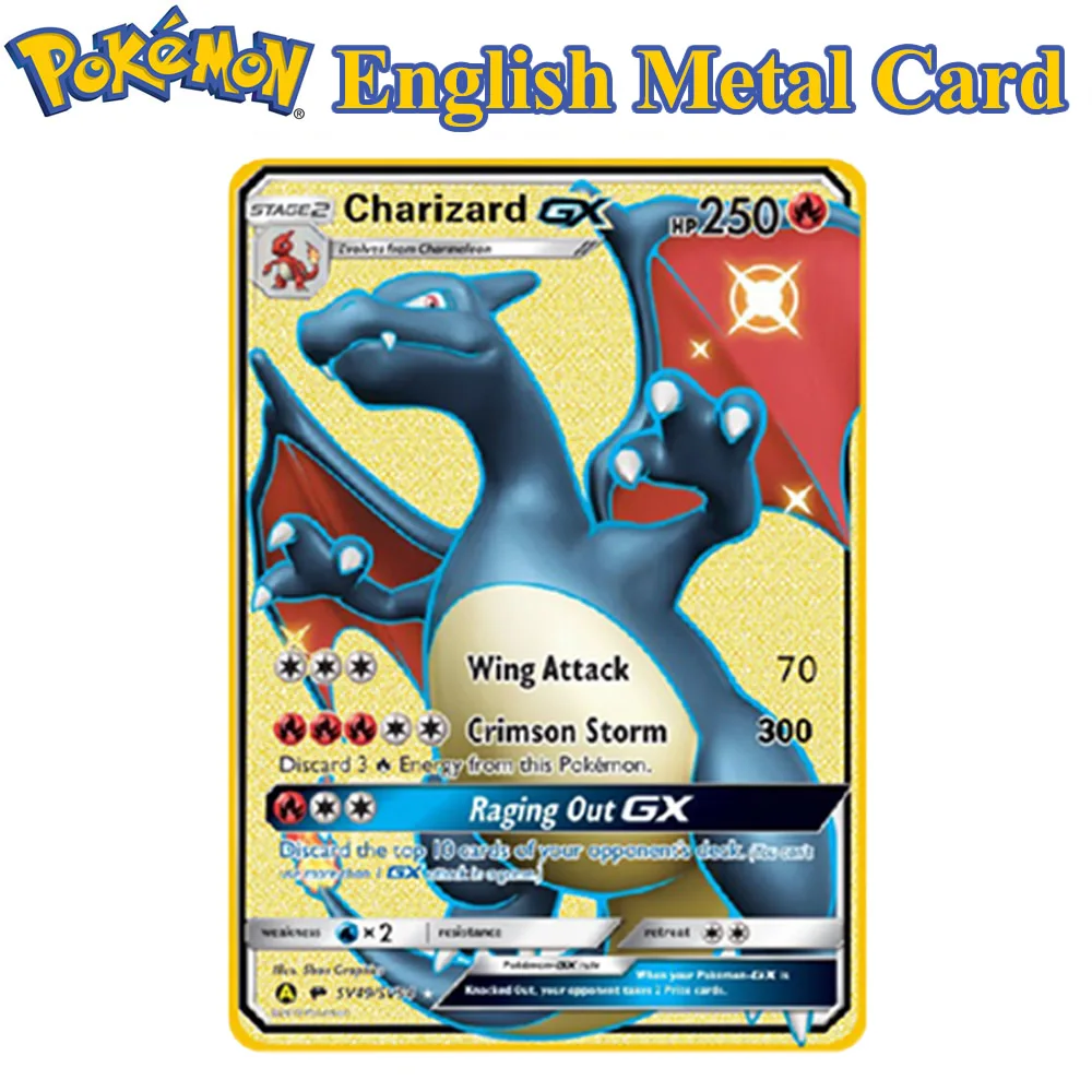 8 видов стилей английский Покемон письма коллекция металлических карт GX DX HP Charizard