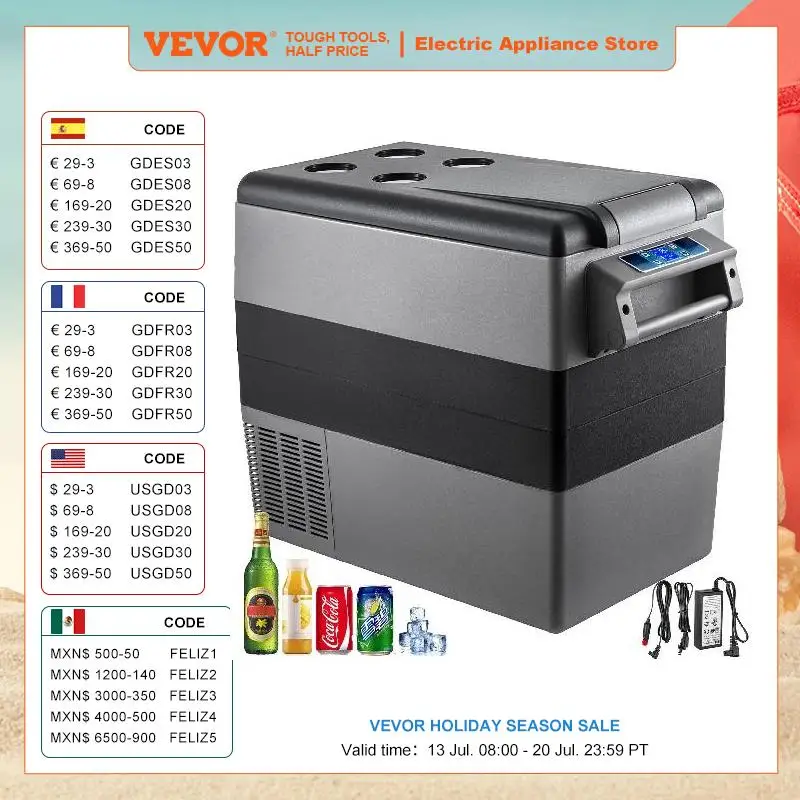 Frigo 3 Voies 40L SMAD Pour Camping-car/camping - 12V/220V/gaz, Absorption, Silencieux, Noir