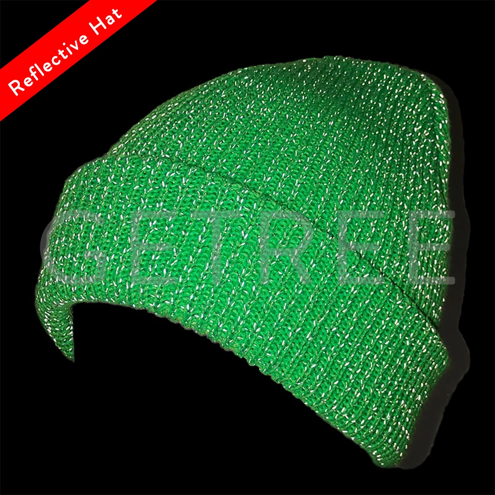 

Adult Reflective Knit Beanie Hats Warm Winter Hats Headwear for Work Running