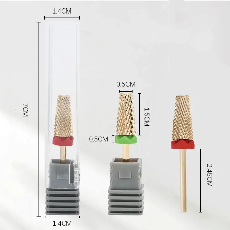 

5 in 1 Dead Skin Polish Head Wo-Way Nail Drill Bits Quick Tapered Tapered Safety Carbide Nail Polish Glue Remove Nail Drill Bits