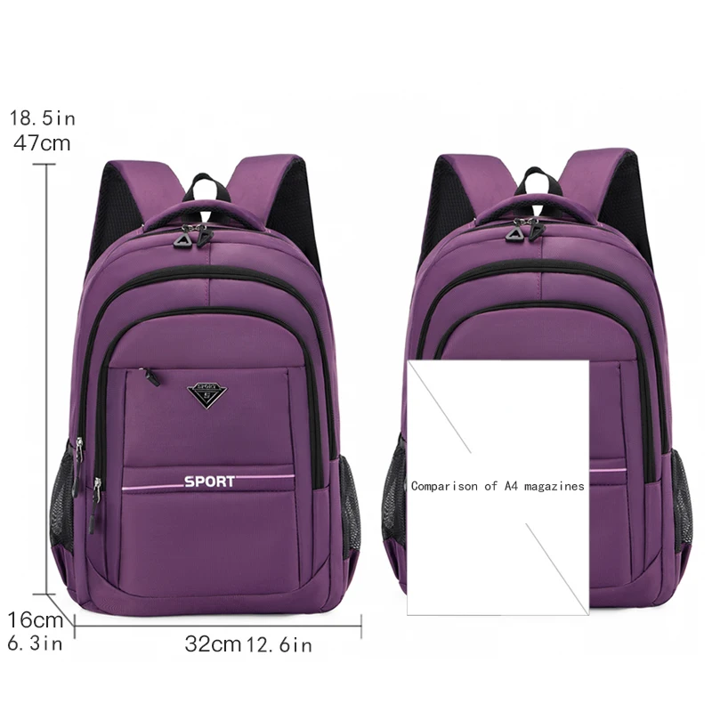 Lightweight business travel backpack, equipped with adjustable shoulder straps, multiple compartments, and polyester lining, lap