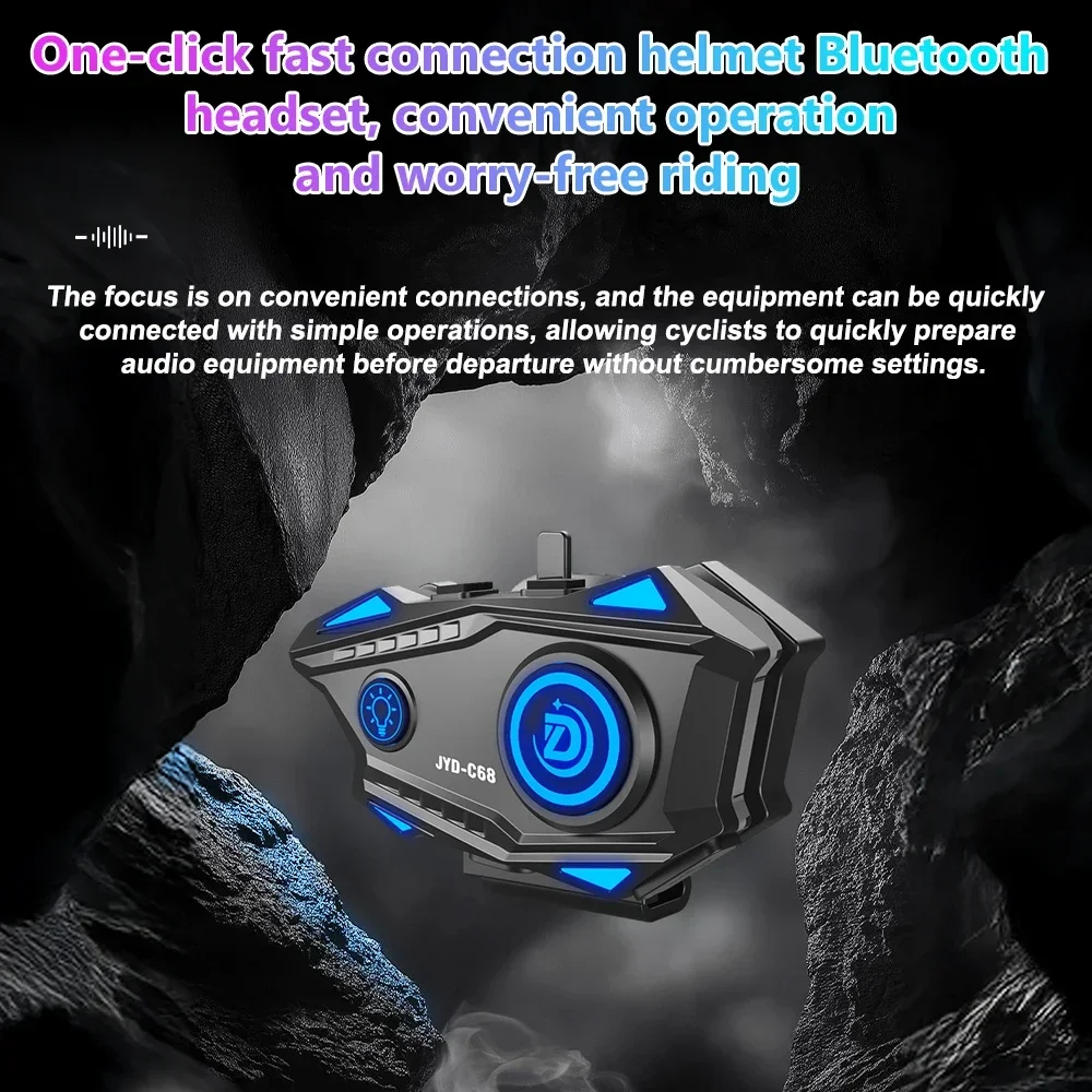 JYD-C68 Motorcycle Helmet Headset Bluetooth 5.4 Waterproof