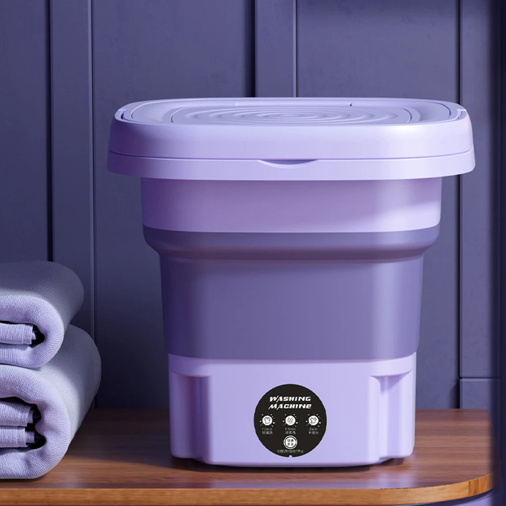 Portable Foldable Washing Machine Large Capacity Low Noise Mini Small Washer for Home 8L 100‑240V Portable Foldable Washing Machine (EU-stekker