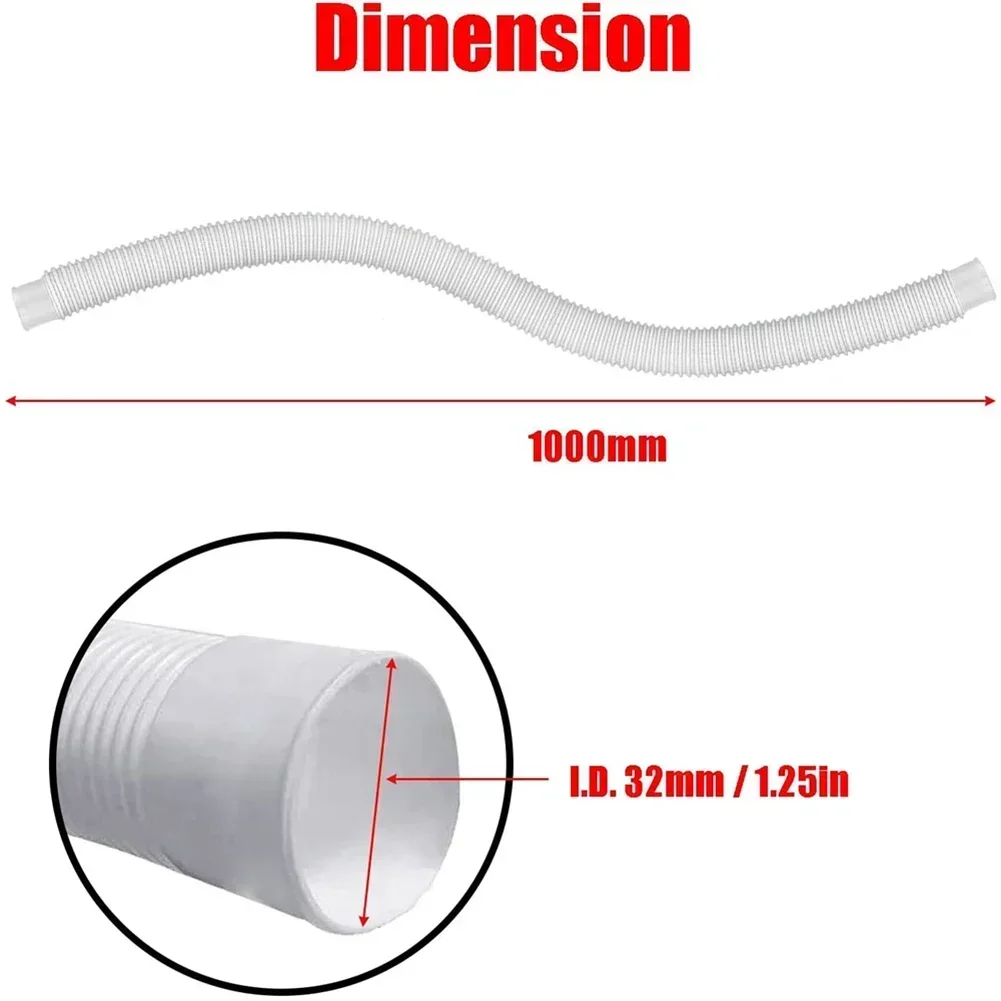 Hose 2pcs 1000mm hose adapter Above Ground Pool Pump Replacement For Intex 1-1/4 Inch Accessory1.25" Outdoor Accessories Leak Proof Durable