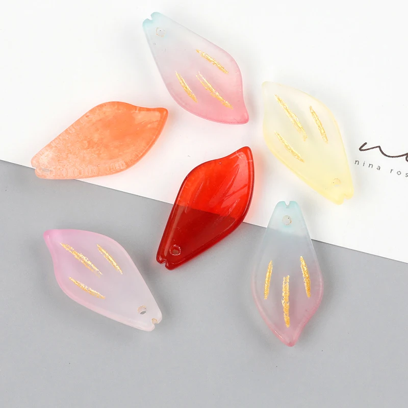 

WHSOK 100pcs 12*23MM Yulan Petal Shape/Jewelry Accessories/DIY/Glass Beads/Flash Powder Effect/Jewelry Findings & Components