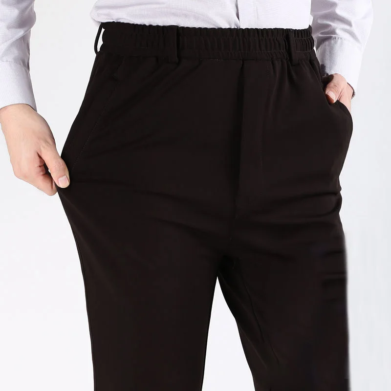 Fashion Loose Elastic Waist Spliced Pockets Zipper Pants Men's 2023 Autumn New Oversized Solid Color All-match Casual Pants