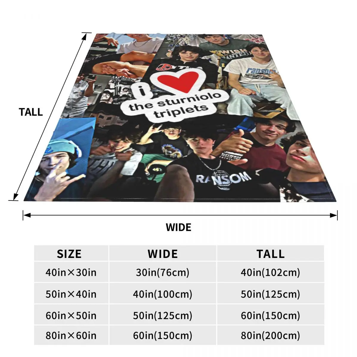 Sturniolo Triplets Blankets Handsome Boy Heart Travel Flannel Bedding Throws Warm Living Room Custom Bedspread Birthday Gift 3