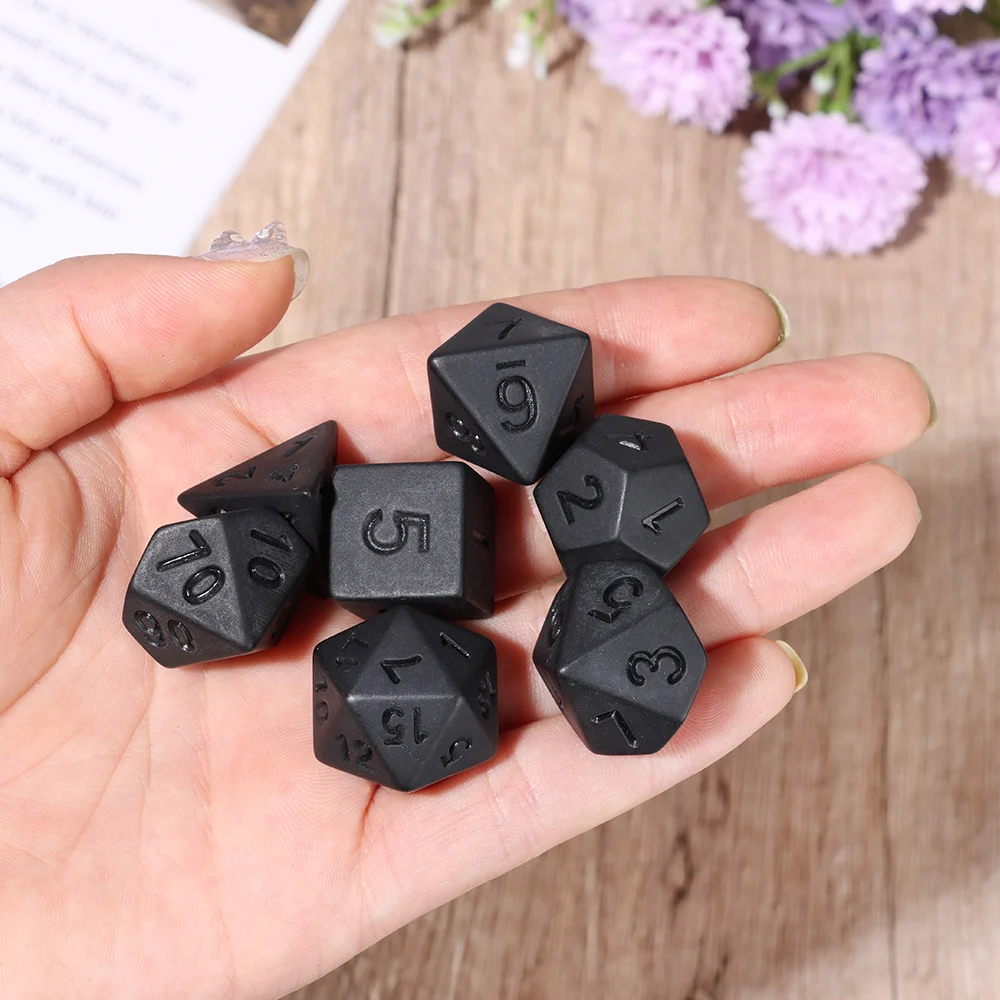 7 Pcs Polyhedral Black Dice Set Game Dice For TRPG DND Accessories Multifaceted For Board Card Game Math Games Party Supplies