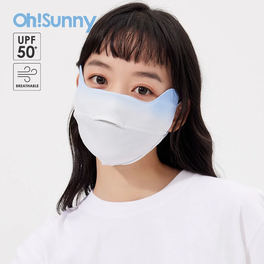 Ohsunny Masks Summer UV Protection Face Cover for Women Opening Nose Breathable UPF50+ Gradual Sun Protective