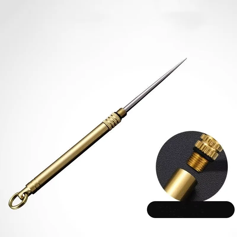 Titanium Brass Toothpick Portable Toothpick Bottle Fruit Fork Multifunctional Camping Tool Toothpick Set Retractable Toothpick Toothpick Bottle Toothpicks Set