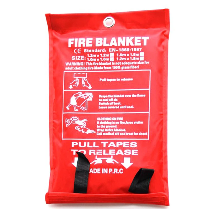 1M x 1M Sealed Fire Blanket Home Safety Fighting Fire Extinguishers Tent Boat Emergency Survival Safety Cover Survival Tools