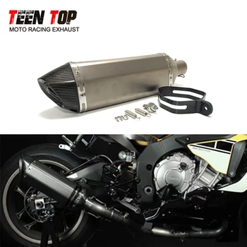 Titanium AK Motorcycle Silencer For Kawasaki Ninja400 ER6N Z400 Muffler Silencer 51MM Modified Escape Moto RC390 Duke390 Tube